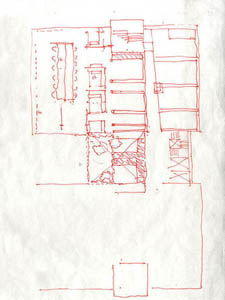 Concept sketch for studio floors. Florian Beigel
