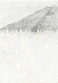 Sketch of Barcelona Cerda blocks and main avenue on Bridge Island at Saemangeum.