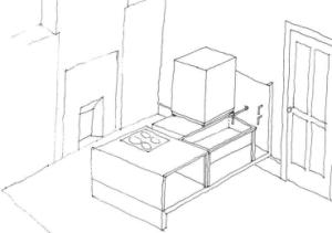 design sketch cooking bench